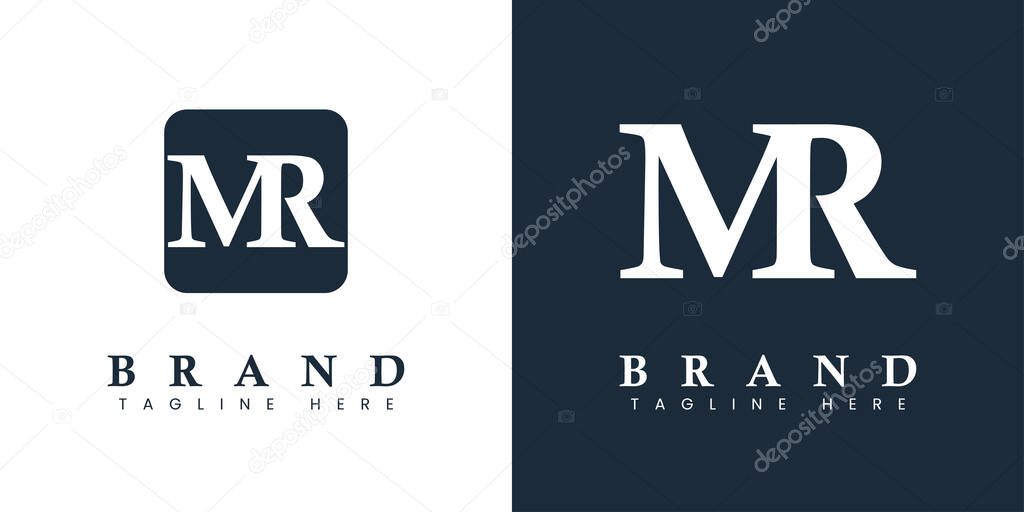 Modern Letter MR Logo, suitable for any business or identity with MR or RM initials.