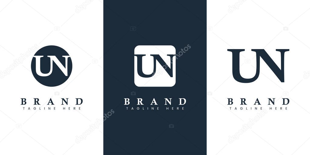 Modern and simple Letter UN Logo, suitable for any business with UN or NU initials.