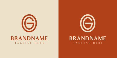 OG ya da GO Oval Logosu, OG ya da GO baş harfleri olan her iş için uygundur.