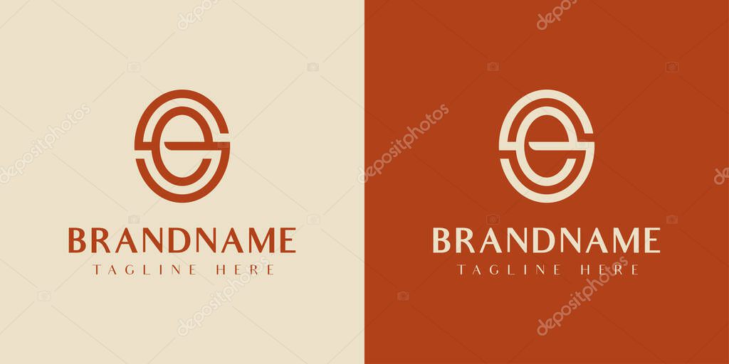 Letter SE or ES Oval Logo, suitable for any business with ES or SE initials.