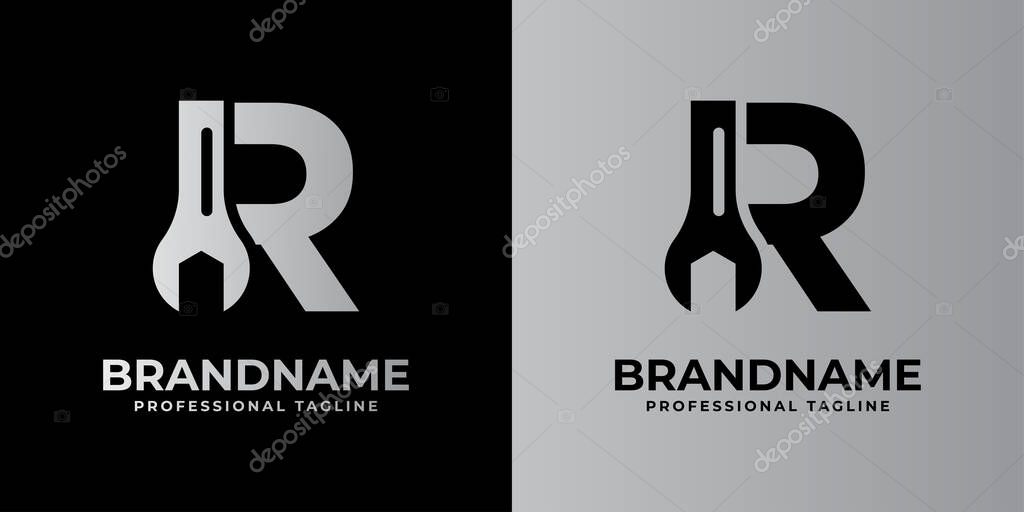 Letter R wrench logo, suitable for any business related to wrench with R initials.
