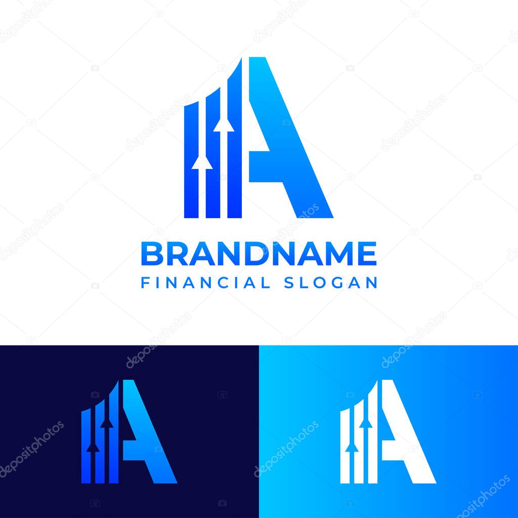 Letter A Financial Chart Logo, suitable for any business related to Financial with A initials.