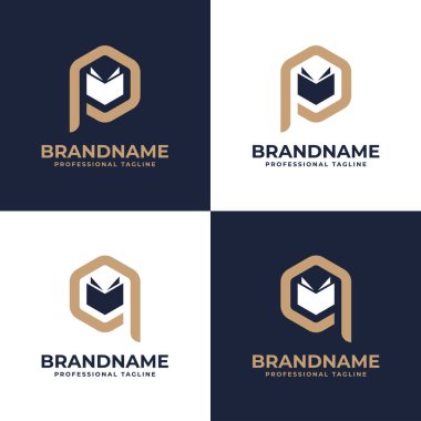 Harf PD veya BQ Monogram Book Altıgen Logosu, BP veya DQ harfleriyle ilgili her iş için uygundur..