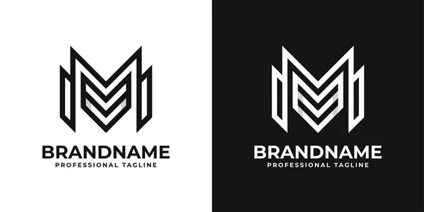 MM Monogram Logosu, M ve M harflerinin baş harfleri için uygun..