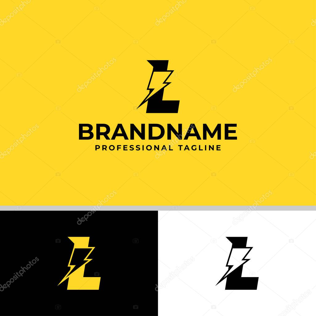 Letter L Bolt Logo, suitable for any business related to electricity with L initials.