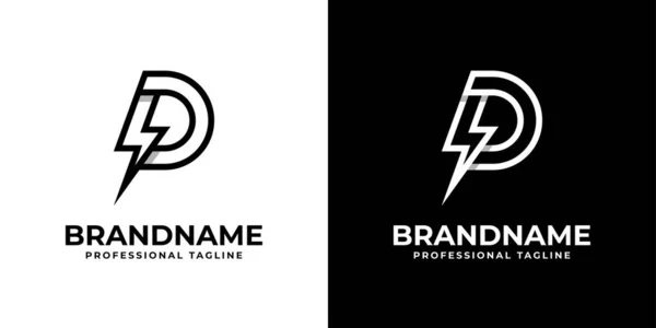 D harfi güç logosu, D harfli elektrik ve güç ile ilgili her iş için uygundur..