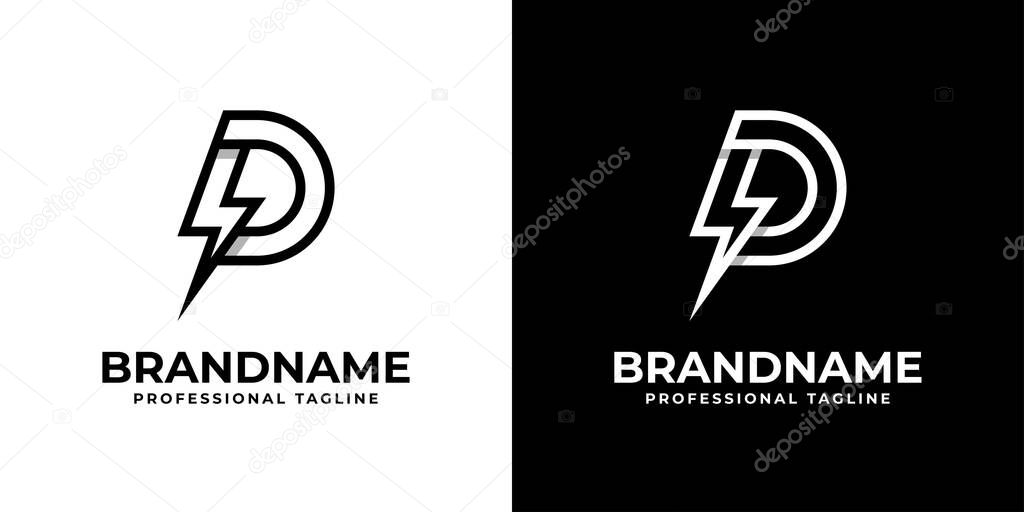 Letter D Power Logo, suitable for any business related to power or electricity with D initials.