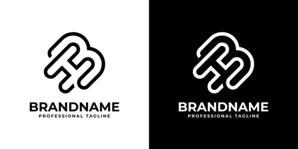 Basit Harf HM veya HB Monogram Logosu, her işletme için uygun HM, MH, HB veya BH baş harfleri.