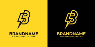 B Harfi Enerji Logosu, B harfli elektrik ve enerji ile ilgili her iş için uygundur..