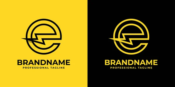 E Harfi Güç Logosu, Güç, Enerji veya elektrik ile ilgili her iş için uygun, baş harfleri E harfli..