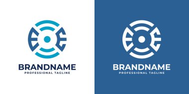 E veya E harfleriyle başlayan her iş için uygun EE Global Technology Monogram Logosu.