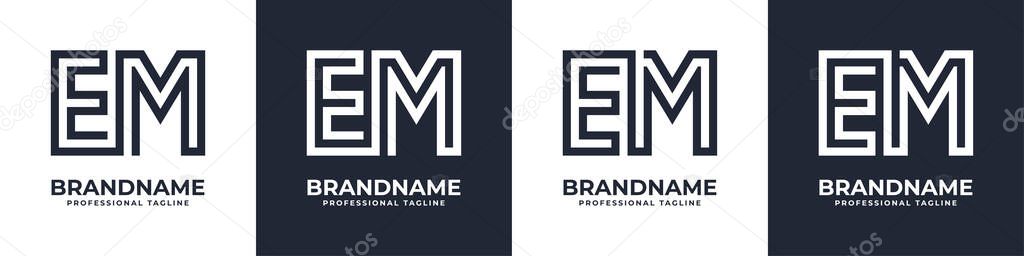 Simple EM Monogram Logo, suitable for any business with EM or ME initial.