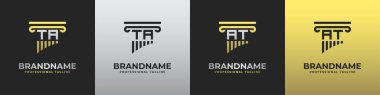 Letter AT or TA Lawyer Logo, suitable for any business related to lawyer with AT or TA initials.