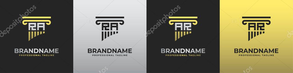 Letter AR or RA Lawyer Logo, suitable for any business related to lawyer with AR or RA initials.