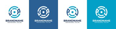 Letter JP or PJ Global Technology Monogram Logo, suitable for any business with JP or PJ initials.