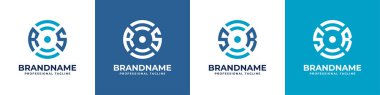 Letter RS or SR Global Technology Monogram Logo, suitable for any business with RS or SR initials.