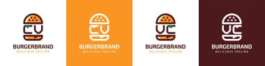 Letter CV and VC Burger Logo, suitable for any business related to burger with CV or VC initials.