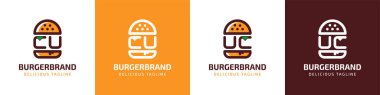 Letter CU and UC Burger Logo, suitable for any business related to burger with CU or UC initials.