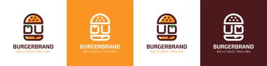 Letter DU and UD Burger Logo, suitable for any business related to burger with DU or UD initials.