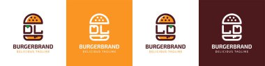 Letter DL and LD Burger Logo, suitable for any business related to burger with DL or LD initials.