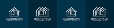 Letter CR and RC Home Logo Set. Suitable for any business related to house, real estate, construction, interior with CR or RC initials.