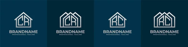 Letter CR and RC Home Logo Set. Suitable for any business related to house, real estate, construction, interior with CR or RC initials.