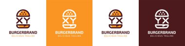 Letter XY and YX Burger Logo, suitable for any business related to burger with XY or YX initials.