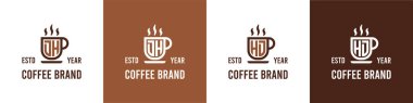 Letter DH and HD Coffee Logo, suitable for any business related to Coffee, Tea, or Other with DH or HD initials.
