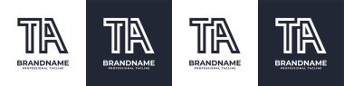 Simple TA Monogram Logo, suitable for any business with TA or AT initial.