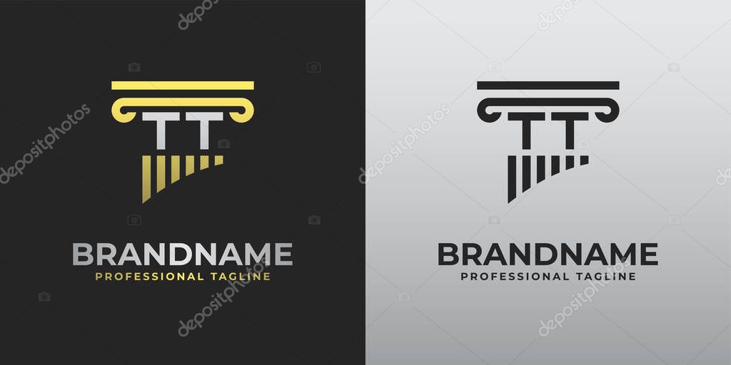 Letter T or TT Lawyer Logo, suitable for any business related to lawyer with T or TT initials.