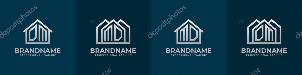 Letter DM and MD Home Logo Set. Suitable for any business related to house, real estate, construction, interior with DM or MD initials.