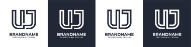Basit UJ Monogram Logosu, UJ ya da JU paraflı her iş için uygundur.