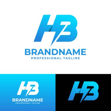 Letter HB Power Logo, suitable for any business with HB or BH initials. clipart