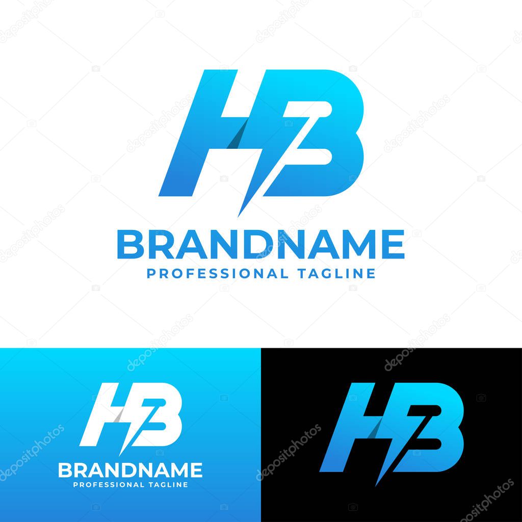 Letter HB Power Logo, suitable for any business with HB or BH initials.