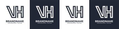Basit VH Monogram Logosu, VH veya HV ile başlayan her iş için uygundur.