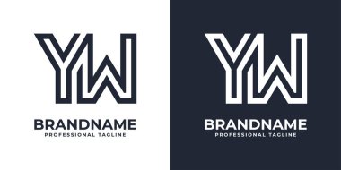 Basit YW Monogram Logosu, YW veya WY ile başlayan her iş için uygundur.