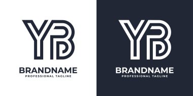 Basit YB Monogram Logosu, YB ya da By ile herhangi bir iş için uygun.