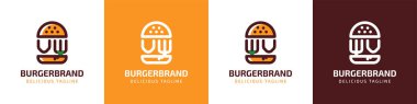 VW ve WV Burger Logosu, VW veya WV baş harfleriyle burger ile ilgili her iş için uygundur..