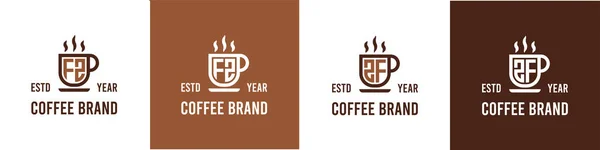 Kahve Logosu Kahve Çay Veya Veya Harfli Diğerleri Ile Ilgili — Stok Vektör