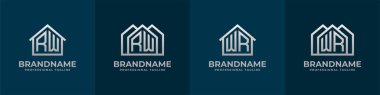 Harf RW ve WR Home Logo Set. Ev, gayrimenkul, inşaat, RW ve WR harfleri ile ilgili her iş için uygundur..