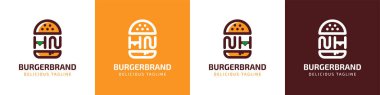 HN ve NH Burger Logosu, HN ve NH harfleriyle başlayan hamburgerler için uygun..