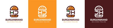 HJ ve JH Burger Logosu, HJ veya JH harfleriyle başlayan hamburgerle ilgili her iş için uygundur..