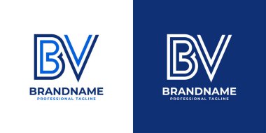Harf BV Line Monogram Logosu, BV veya VB baş harfleri olan her iş için uygundur.