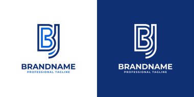 BJ Satır Monogram Logosu, BJ veya JB baş harfleri olan her iş için uygundur.