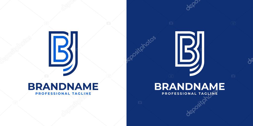Letter BJ Line Monogram Logo, suitable for any business with BJ or JB initials.