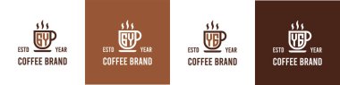 Mektup GY ve YG Kahve Logosu, Kahve, Çay veya GY veya YG harfleriyle başlayan her iş için uygundur..