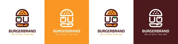 stock vector Letter OU and UO Burger Logo, suitable for any business related to burger with OU or UO initials.