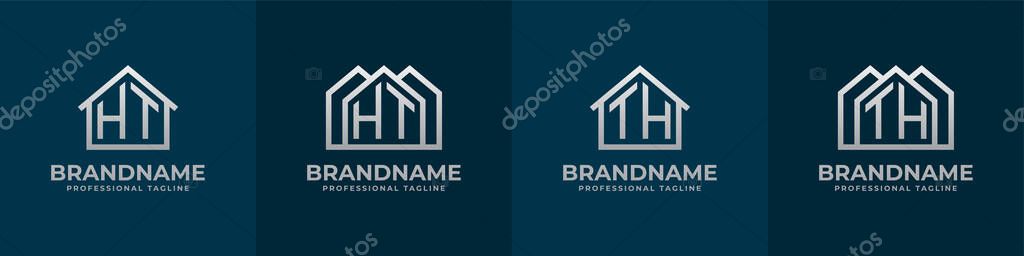 Letter HT and TH Home Logo Set. Suitable for any business related to house, real estate, construction, interior with HT or TH initials.