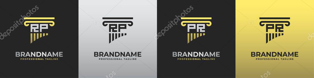 Letter PR or RP Lawyer Logo, suitable for any business related to lawyer with PR or RP initials.