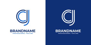 CJ Satır Monogram Logosu, CJ veya JC baş harfleri olan her iş için uygundur.